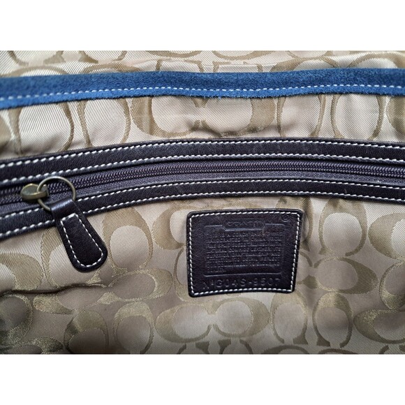 Vintage Coach Blue Suede Soho-Hampton Satchel 9507 Hobo Bag Purse Leather - Picture 12 of 12